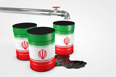 Group of oil barrels from countries of the world isolated on a white background, 3D illustrationの写真素材