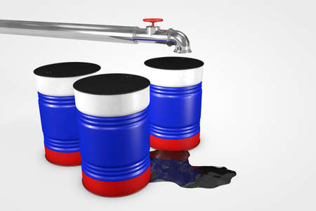 Group of oil barrels from countries of the world isolated on a white background, 3D illustrationの写真素材