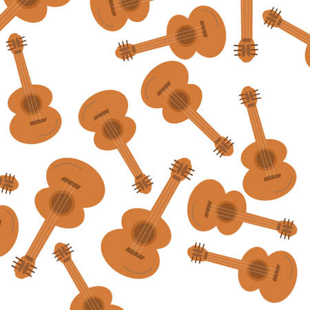 guitar pattern. many brown stringed musical instruments