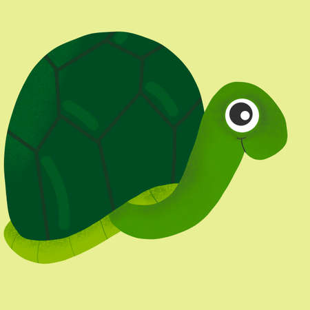 turtle illustration for children's book. cute illustration with small animal with shellの写真素材