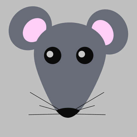mouse muzzle with mustache animal illustrationの写真素材
