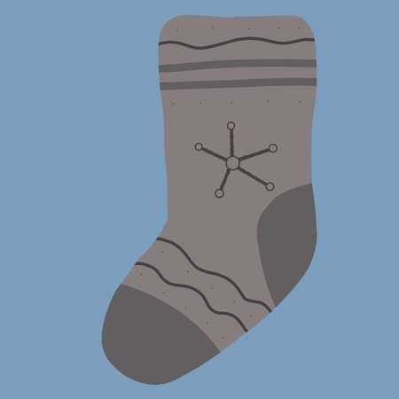 gray knitted sock from the north. gift bagの写真素材