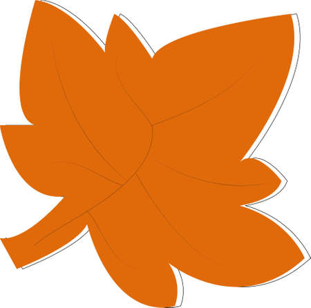 Autumn orange leaf. Vector illustration. A voluminous plant.のイラスト素材