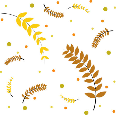 Autumn leaves pattern. Tree branches. September patterns and landscapes.のイラスト素材