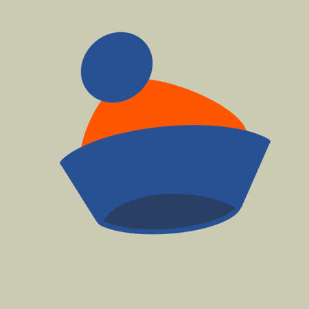 fashionable hat beret for the girl. headdress. fur ball on the capの写真素材