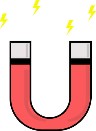 magnet with sparks. force of gravityのイラスト素材