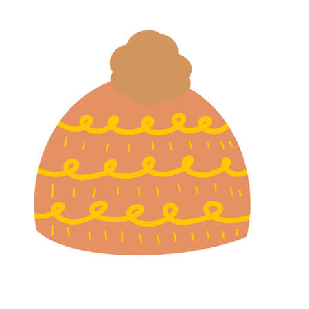 Beige hat for winter and walks in the coldの写真素材