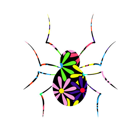 spider insect in colors icon Animalのイラスト素材