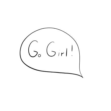 Grunge speech bubble. Hand drawn doodle vector illustration.の写真素材