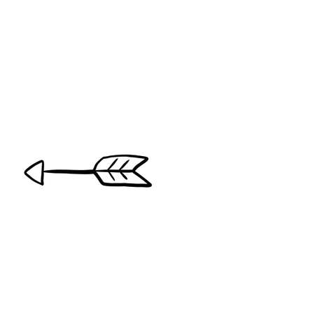 Hand drawn arrow icon in doodle style. Vector illustration.の写真素材