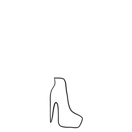 Women's high-heeled shoes. One line drawing. Vector illustration.の写真素材