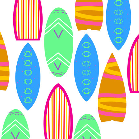 Surfing boards pattern sports recreation summerのイラスト素材