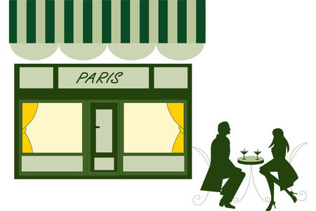 parisian cafeのイラスト素材