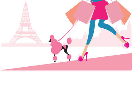 parisian shoppingのイラスト素材