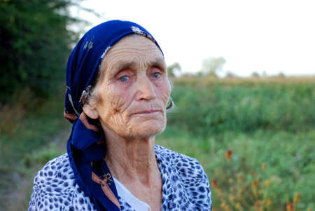 Portrait of an aged womanの写真素材