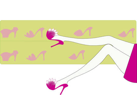 buying shoesのイラスト素材