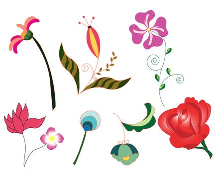 flower elementsのイラスト素材
