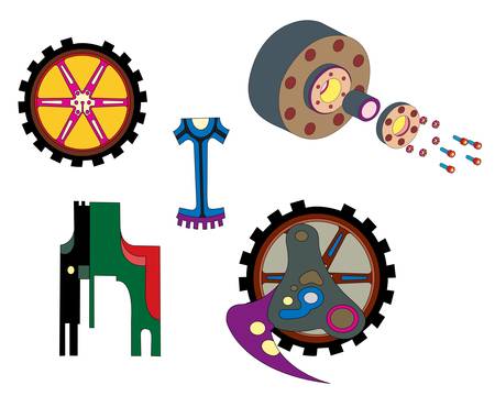 wheel and equipmentのイラスト素材