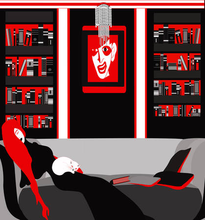 exhausted of readingのイラスト素材