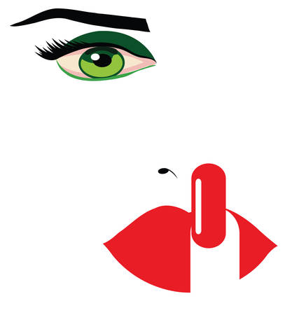 a woman making the sign of keeping a secretのイラスト素材