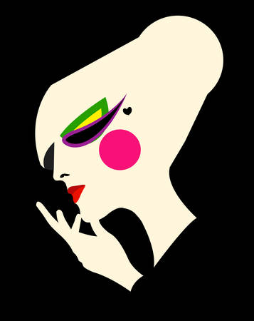 illustration of a woman thinkingのイラスト素材