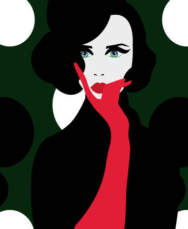 stylish woman thinkingのイラスト素材