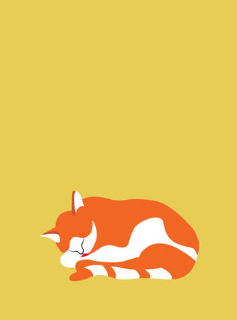 orange cat sleepingのイラスト素材