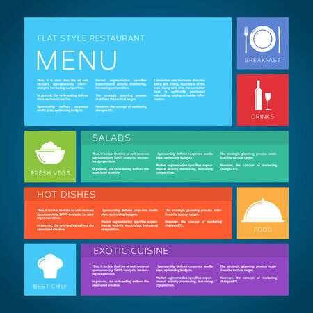 Restaurant Menu Template Flat Styleのイラスト素材