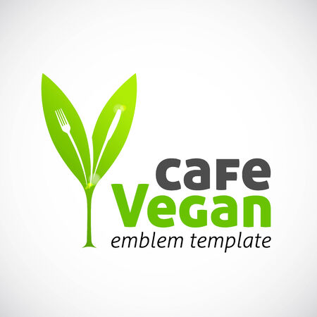 Vegan Cafe Concept Symbol Icon のイラスト素材