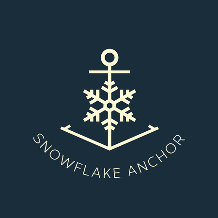 Snowflake Anchor Concept Symbol Icon or Logo Templateのイラスト素材