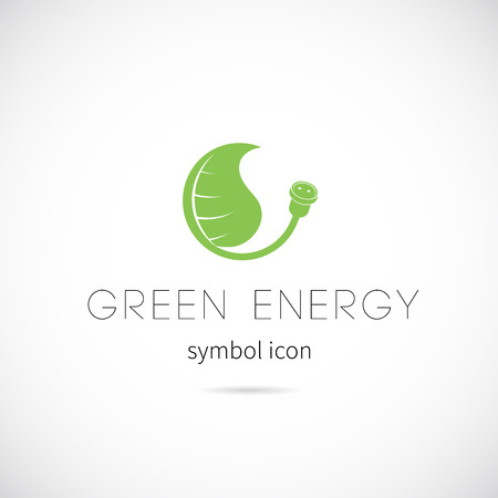 Green Energy Vector Concept Symbol Icon or Labelのイラスト素材