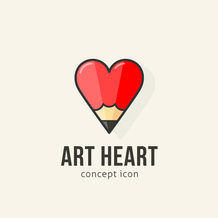 Art heart abstract vector concept iconのイラスト素材