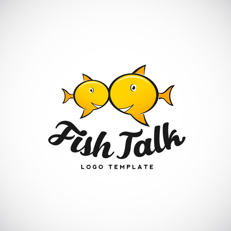 Fish Talk Abstract Vector  with Typographyのイラスト素材
