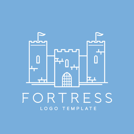 Abstract Fortress Line Style Vector  Templateのイラスト素材