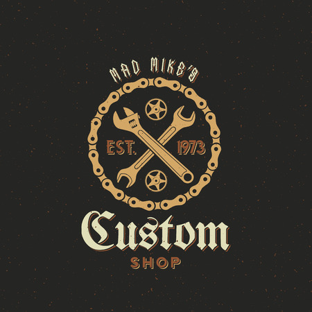 Retro Vector Bicycle Custom Shop Label or Logo Designのイラスト素材
