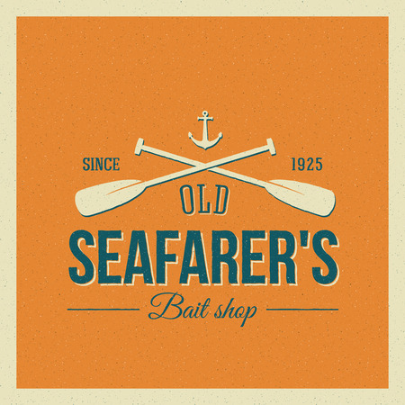 Vintage Nautical Vector Label or Logo with Retro Print Lookのイラスト素材