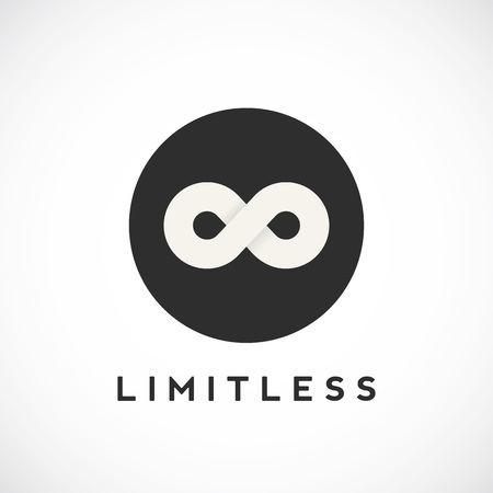Abstract Vector Limitless Symbol, Icon or a Logo Template. Soft Shadows. Isolated.のイラスト素材