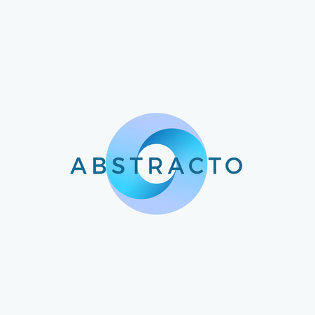 Loop Circle Abstract Vector Sign, Emblem or Logo Template. Modern Gradient Geometry Sign.のイラスト素材
