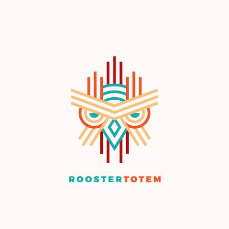 Rooster Totem Abstract Vector Sign, Emblem or Logo Template.のイラスト素材