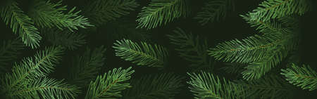 Christmas and New Year Abstract Vector Greeting Card or Banner Template. Deep Shadow Background with...