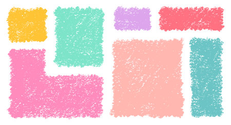 Organic Crayon Rectangle Frame Shapes Set. Hand Drawn Abstract Vector Fluid Square Blobs. Wavy Irregular Flat Text Box Spots Collection. Curvy Random Bento Style Childish Colorful Banners. Isolatedのイラスト素材