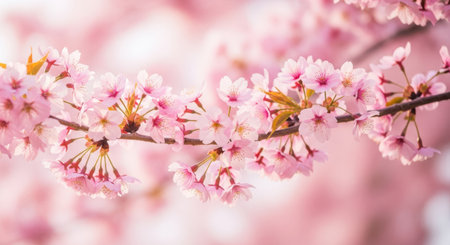 cherry blossom in spring season with soft focus and vintage toneの素材