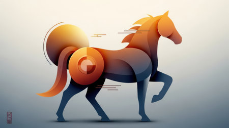 Horse silhouette. Abstract 3d vector illustration. Eps 10.の素材