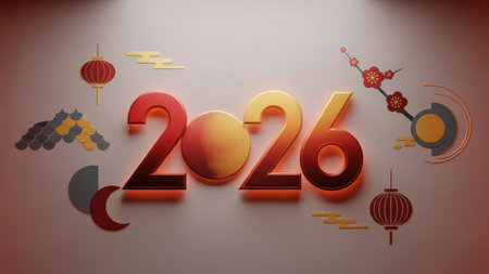 Happy Chinese New Year 2016, Year of the Pig. 3D renderingの素材