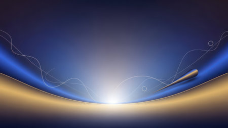 Abstract dark blue background with glowing lines and place for your text.の素材