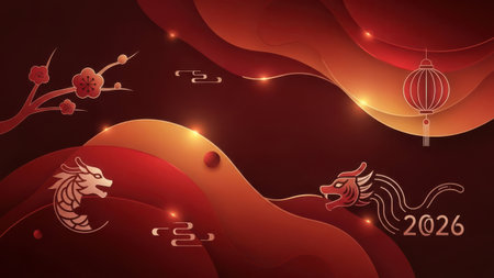 Chinese New Year banner. Year of the Tiger. Vector illustration.の素材