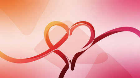 valentine's day abstract background with two hearts - vector illustrationの素材