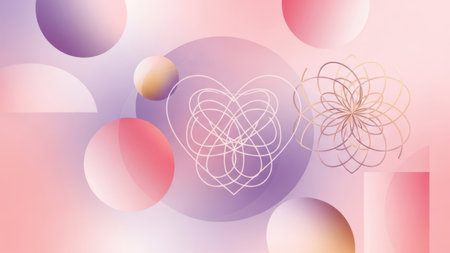 Abstract geometric background with circles and lines. Vector illustration. Gradient mesh.の素材