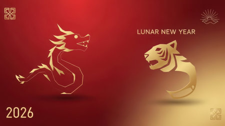 Chinese new year 2023 year of the tiger zodiac sign.の素材