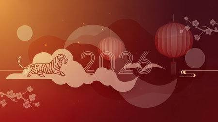 Chinese new year 2022 - year of the Tiger. Lunar new yearの素材